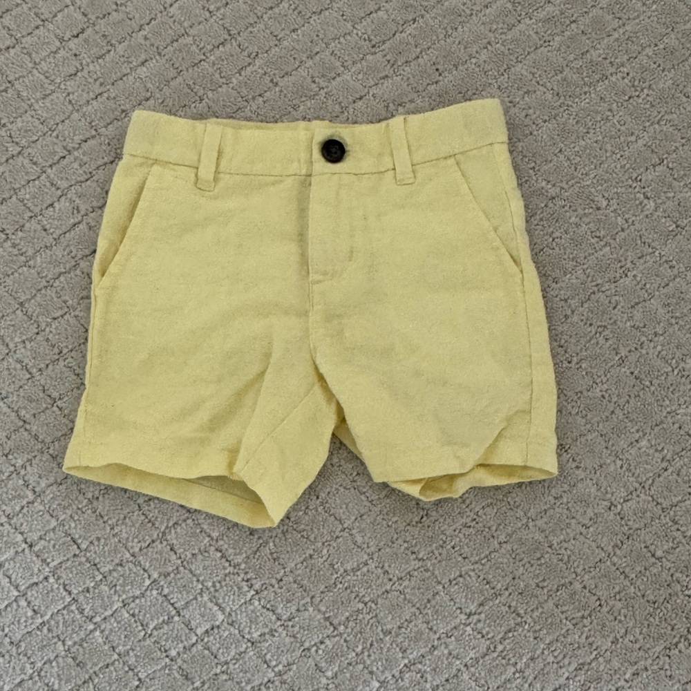 Janie & Jack Boy’s Yellow Linen Shorts